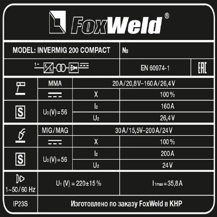 FoxWeld Invermig 200 Compact
