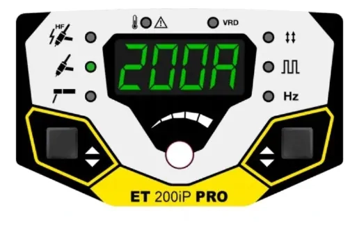 Лицевая панель аппарата для TIG сварки ESAB Rogue ET 200iP Pro